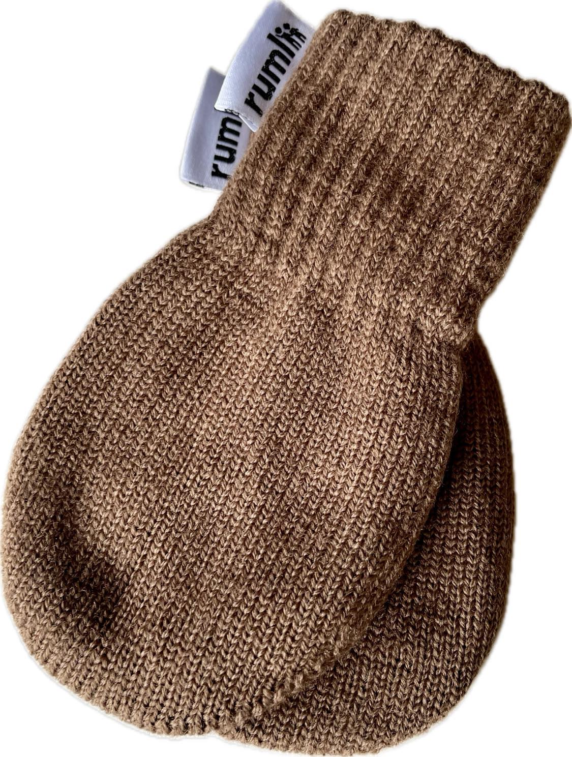 rumlii børnevanter 70% uld BRUN one-size / 1-4 år